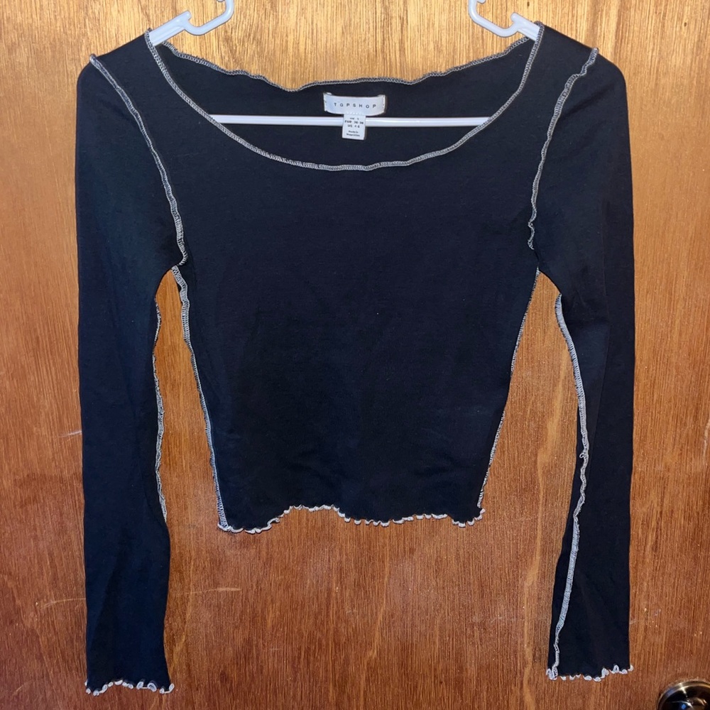 Topshop black long sleeve baby-tee